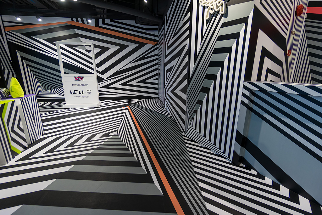 An art installation by German sculptor Tobias Rehberger is seen on display at a shopping mall in Shanghai. /CFP