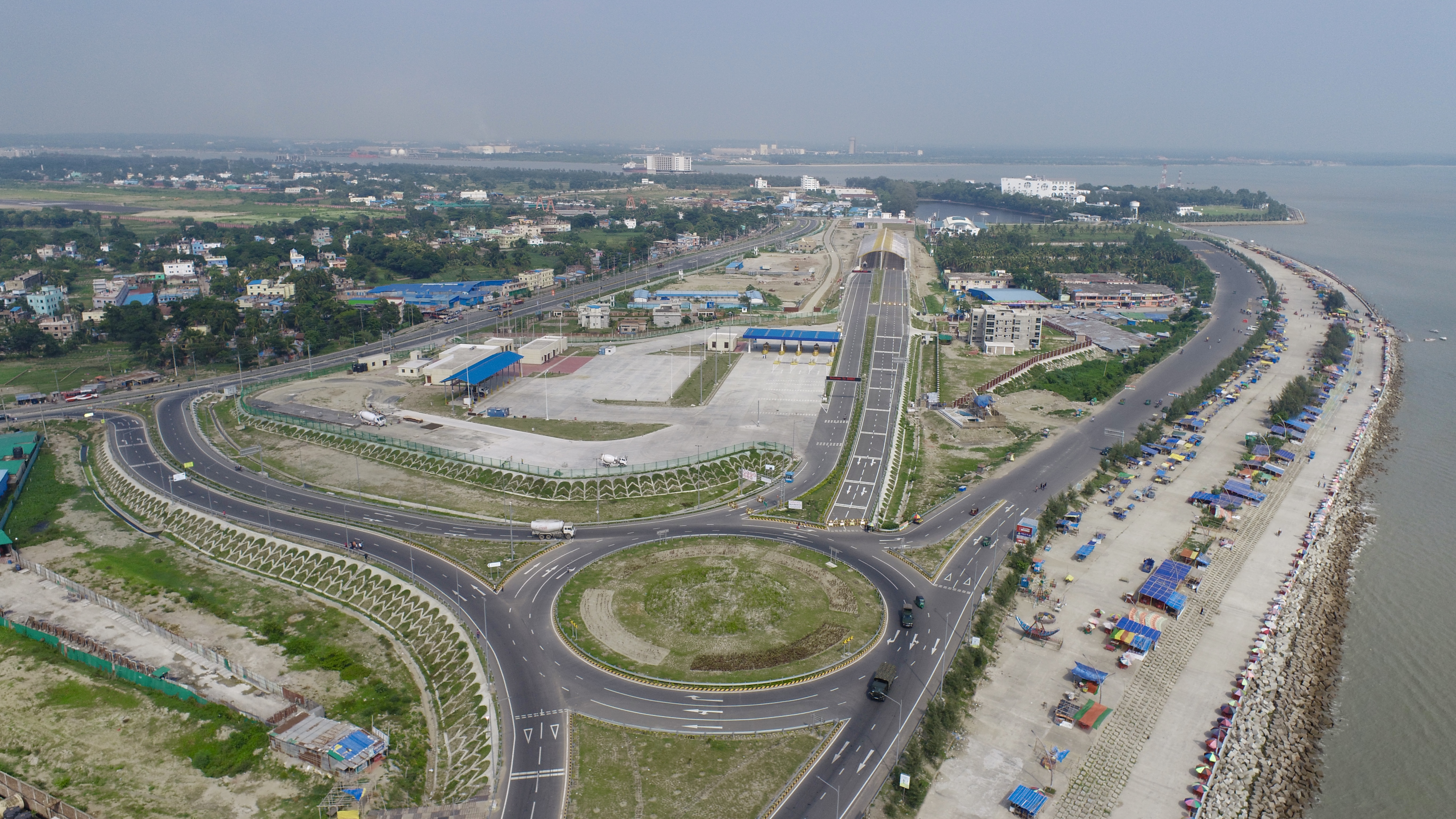 An aerial view of the Karnaphuli Tunnel in Chittagong, Bangladesh /CGTN