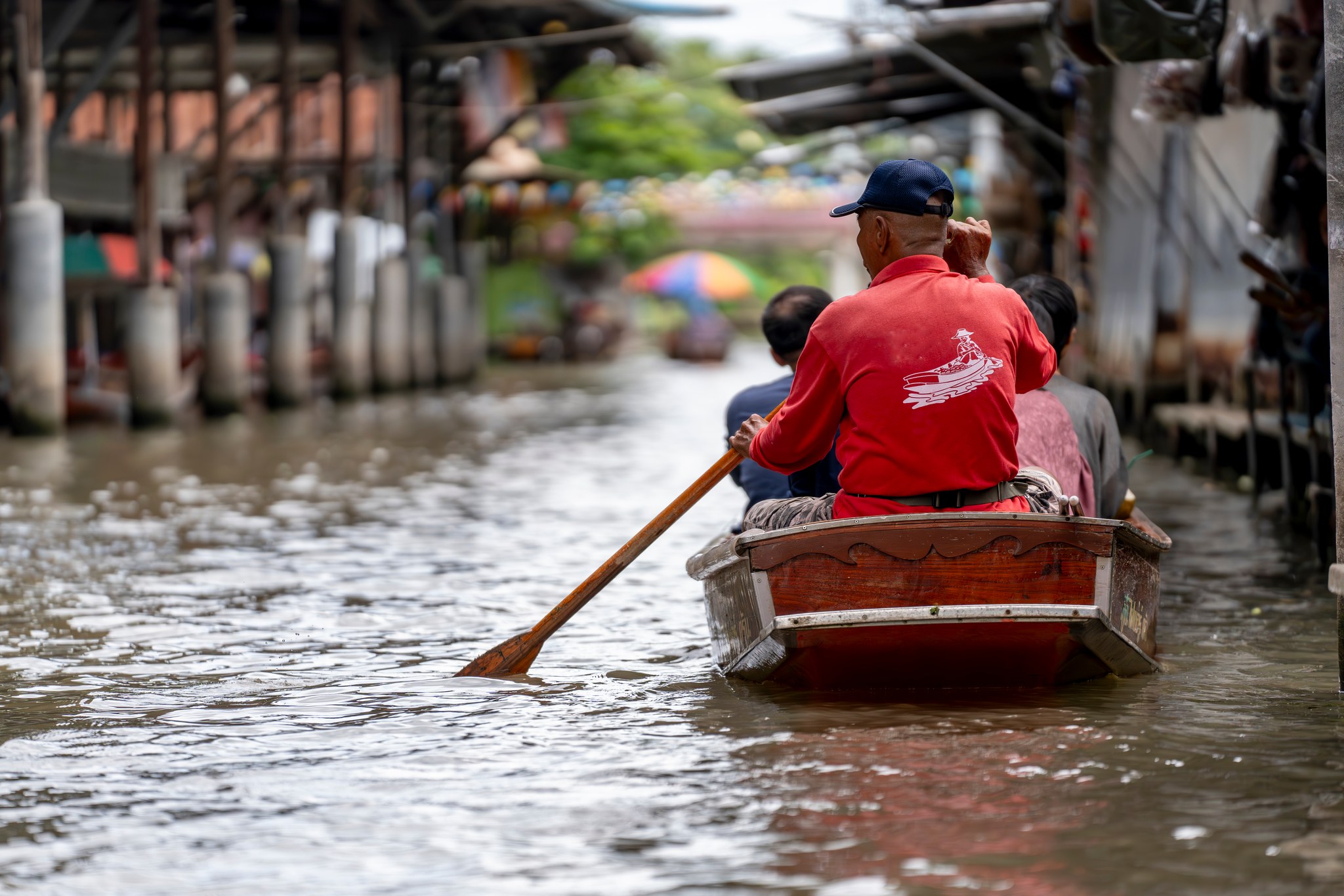 A photo taken on September 18, 2023 shows Damnoen Saduak, a floating market near Bangkok, Thailand. /Photo by Wang Lei from CGTN