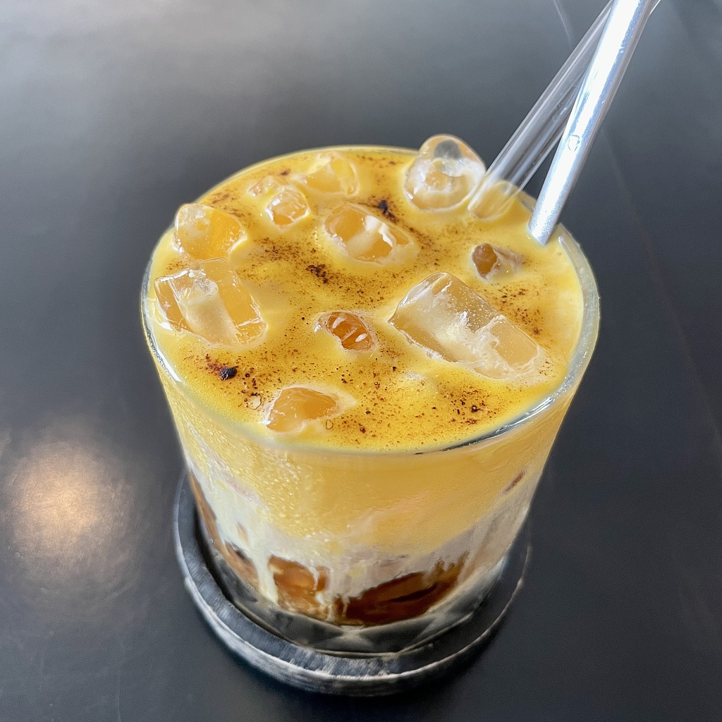 A glass of Vietnamese egg coffee. /CFP