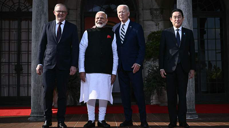 U.S. President Joe Biden (2R) participates in a Quadrilateral Summit family photo with Australian Prime Minister Anthony Albanese (L), Indian Prime Minister Narendra Modi (2L), and Japanese Prime Minister Fumio Kishida (R) at the Archmere Academy in Wilmington, Delaware, September 21, 2024. /CFP
