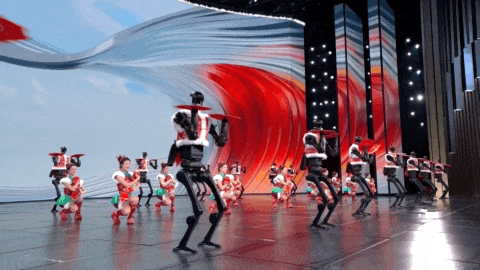 Humanoid robots perform the Yanko dance alongside human dancers, January 28, 2025. /CGTN