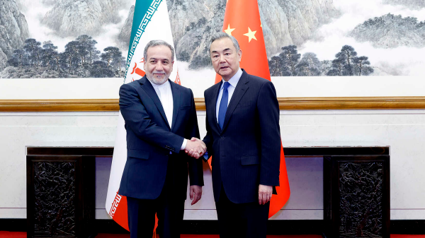 Chinese Foreign Minister Wang Yi held talks with Iran's Foreign Minister Seyed Abbas Araghchi in Beijing, capital of China, April 23, 2025. /Chinese Foreign Ministry