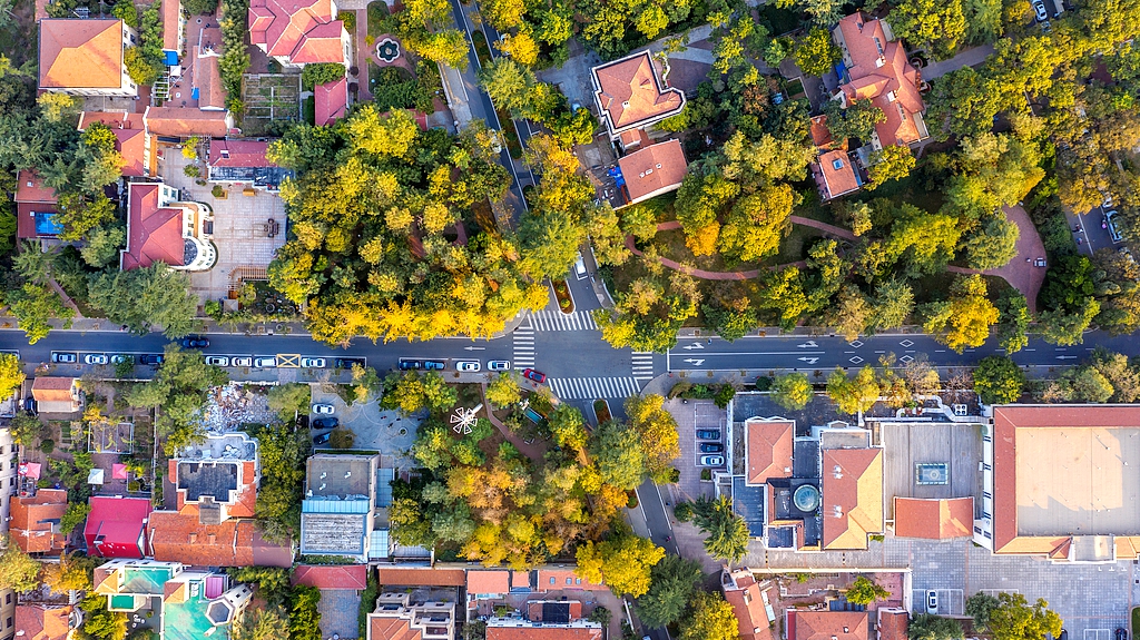 Badaguan Scenic Area is seen from above in Qingdao, Shandong Province. /VCG
