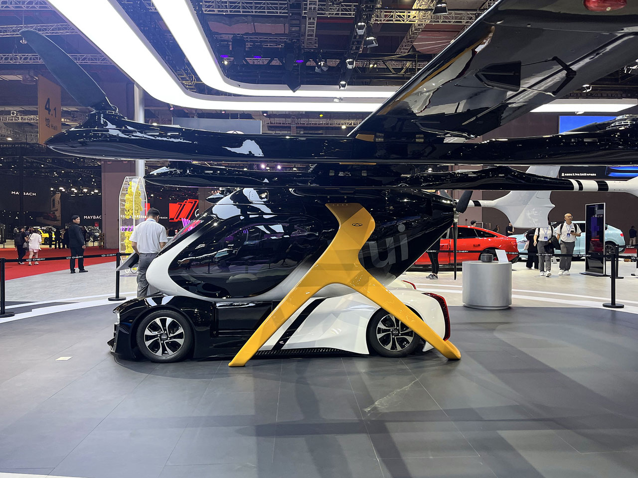 Chery's winged electric vehicle is displayed at the Shanghai Auto Show, April 24, 2025. /VCG