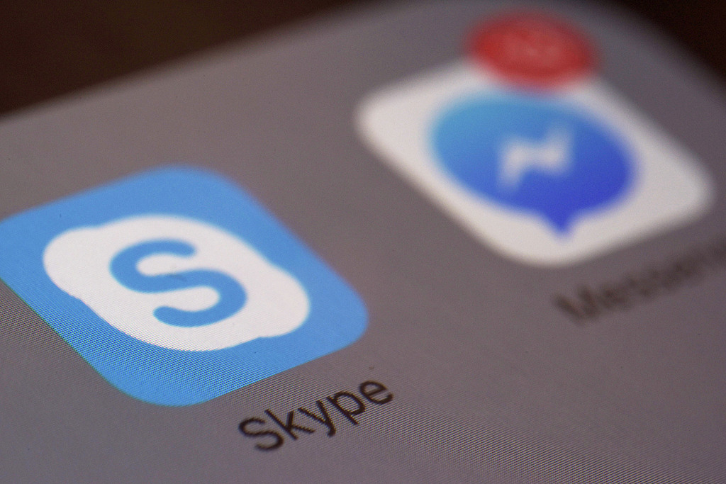 The icon for Microsoft's Skype app on a smartphone in New York, April 9, 2016. /VCG